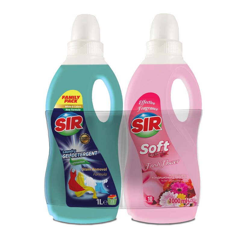 SIR DETERGENT LICHID WHITE&COLORS 3L+BALSAM RUFE FOUR SEASONS 1L