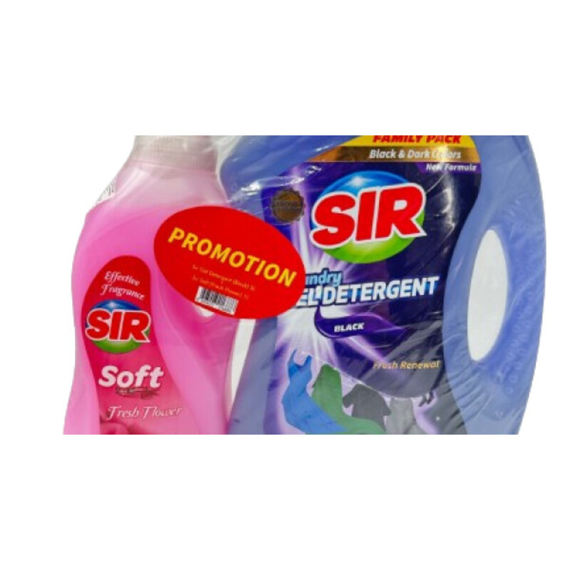 SIR DETERGENT LICHID BLACK 3L+BALSAM RUFE FRESH FLOWER 1L